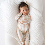 Candy Stripe | Bamboo Zip Pajamas | Milk & Baby