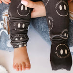 Charcoal & White ff Smile | Bamboo Zip Pajamas | Milk & Baby