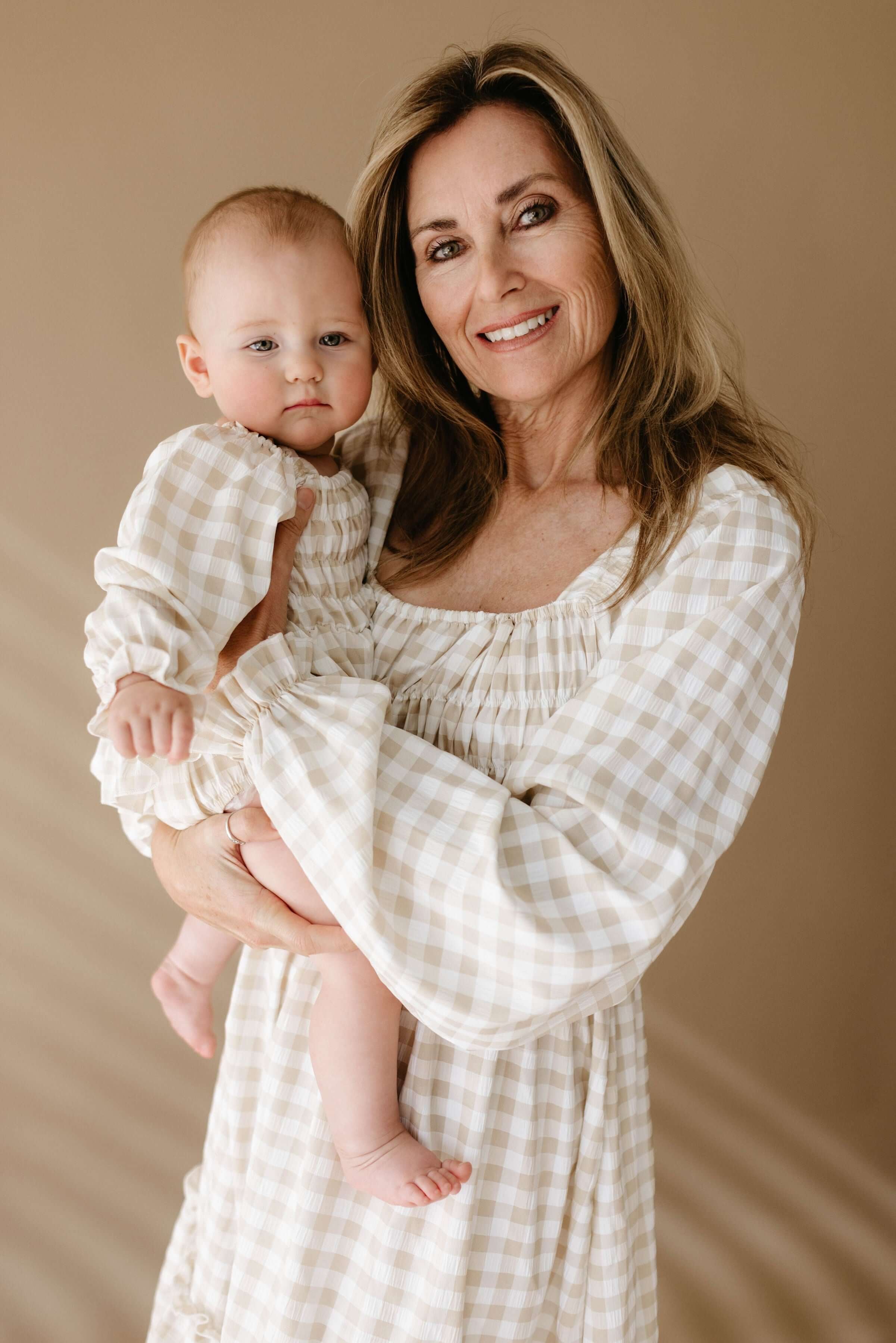 Gingham | Ruffle Romper | Milk & Baby