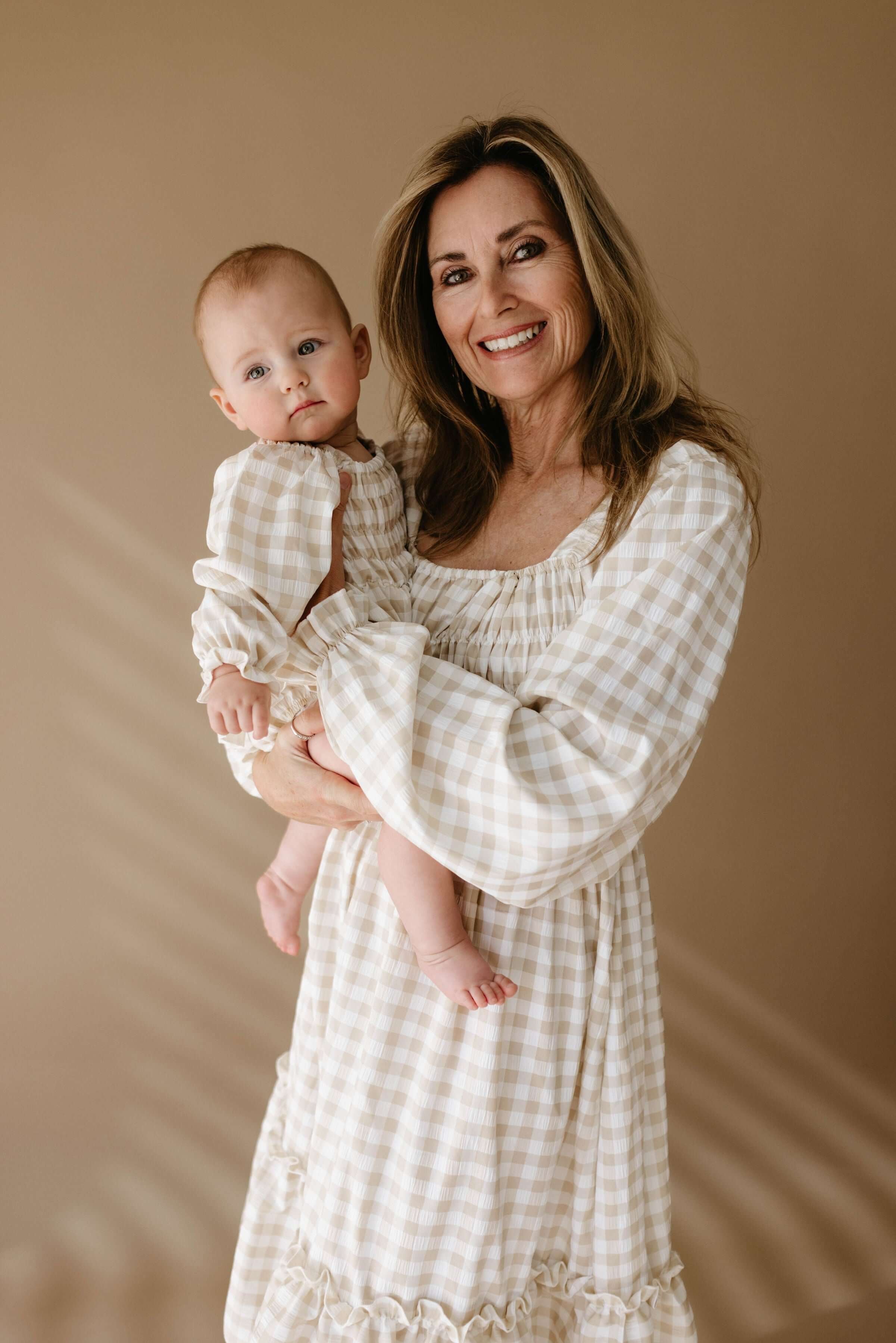 Gingham | Ruffle Romper | Milk & Baby
