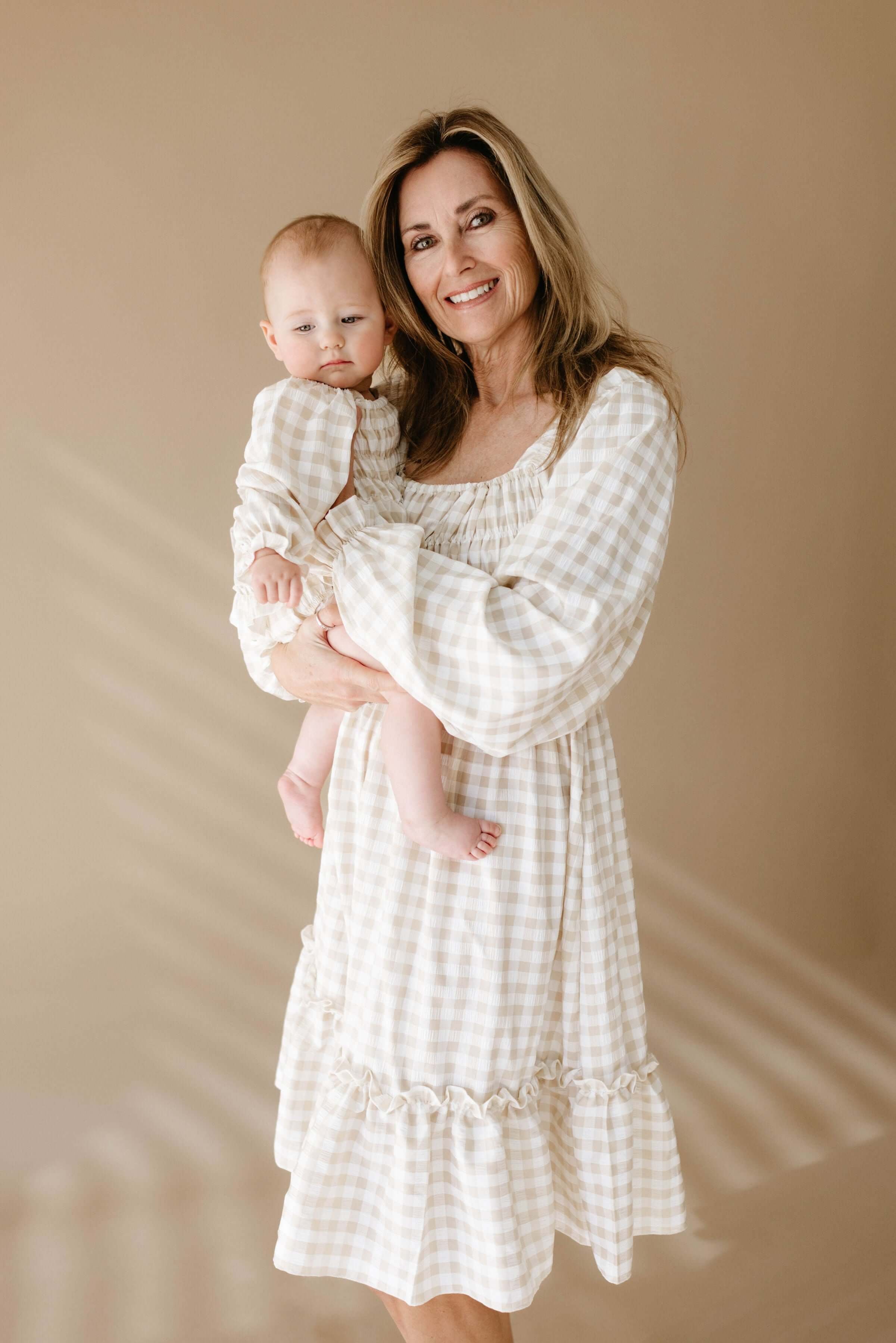 Gingham | Ruffle Romper | Milk & Baby