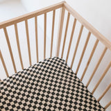 Muslin Crib Sheet | Black Checkerboard