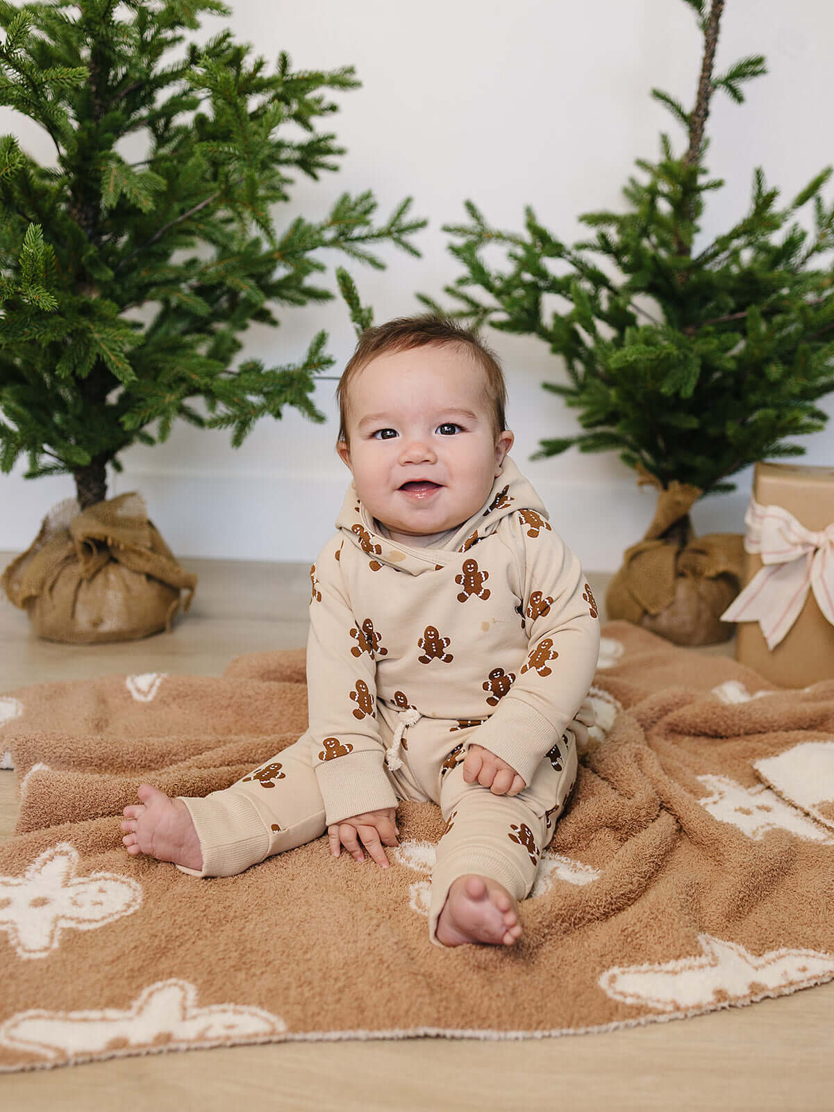 Gingerbread Hooded French Terry Set | Milk & Baby