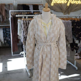 Cream Checkerboard | Adult Robe | Milk & Baby