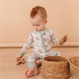 Soft Savannah | Bamboo One Piece Zip Pajama