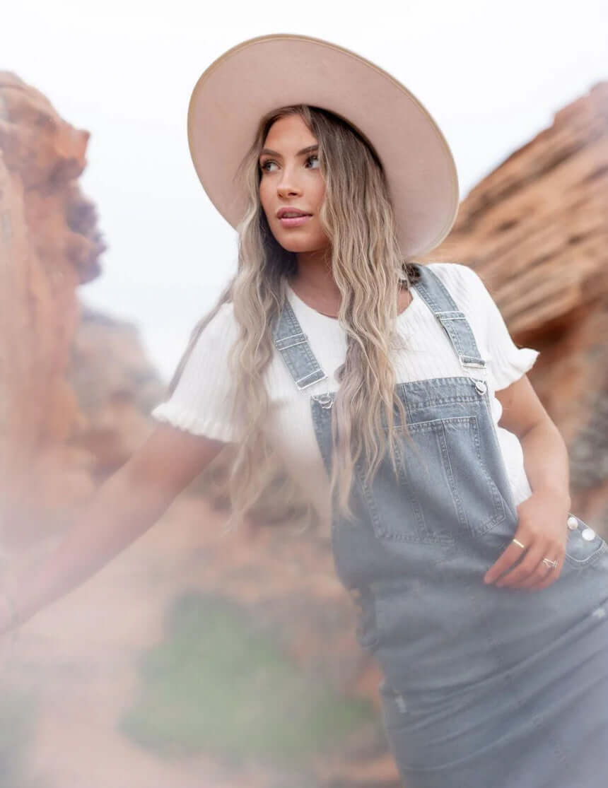 Jovi Denim Overall Dress | Milk & Baby