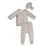 Organic Kimono Top & Footed Pants Set | Woodland Sprig