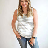 Stripe Invisible Zip Breastfeeding Tank Top