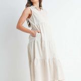 Tiered Maternity & Nursing Midi Shirt Dress | Milk & Baby