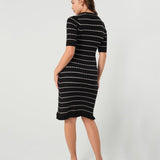 Louie Striped Knit Maternity & Nursing Dress