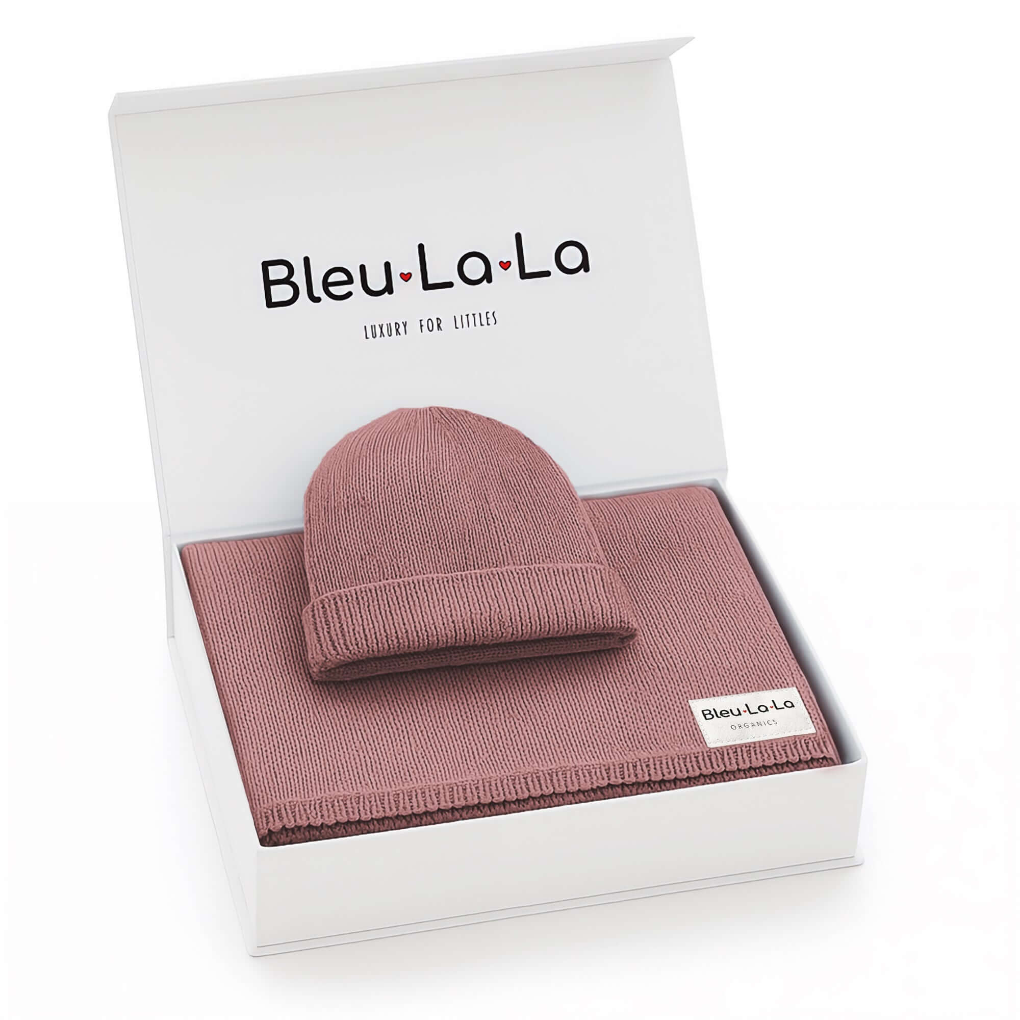 Luxe Collection 100% Organic Cotton Luxury Knit Baby Blanket + Hat Set | Milk & Baby