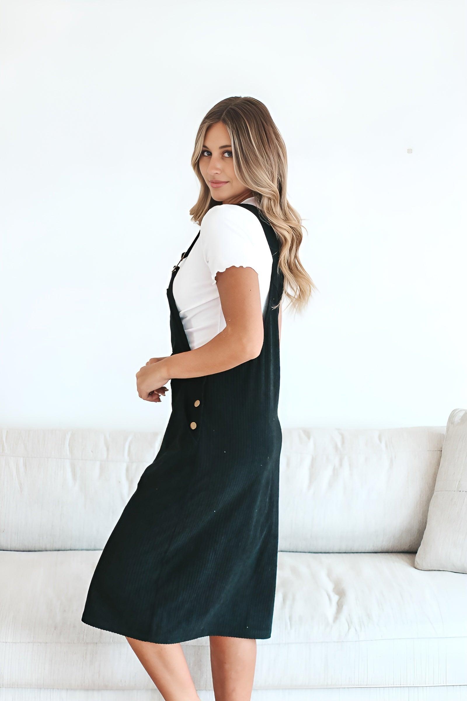 Patty Overall Dress in Black | Milk & Baby