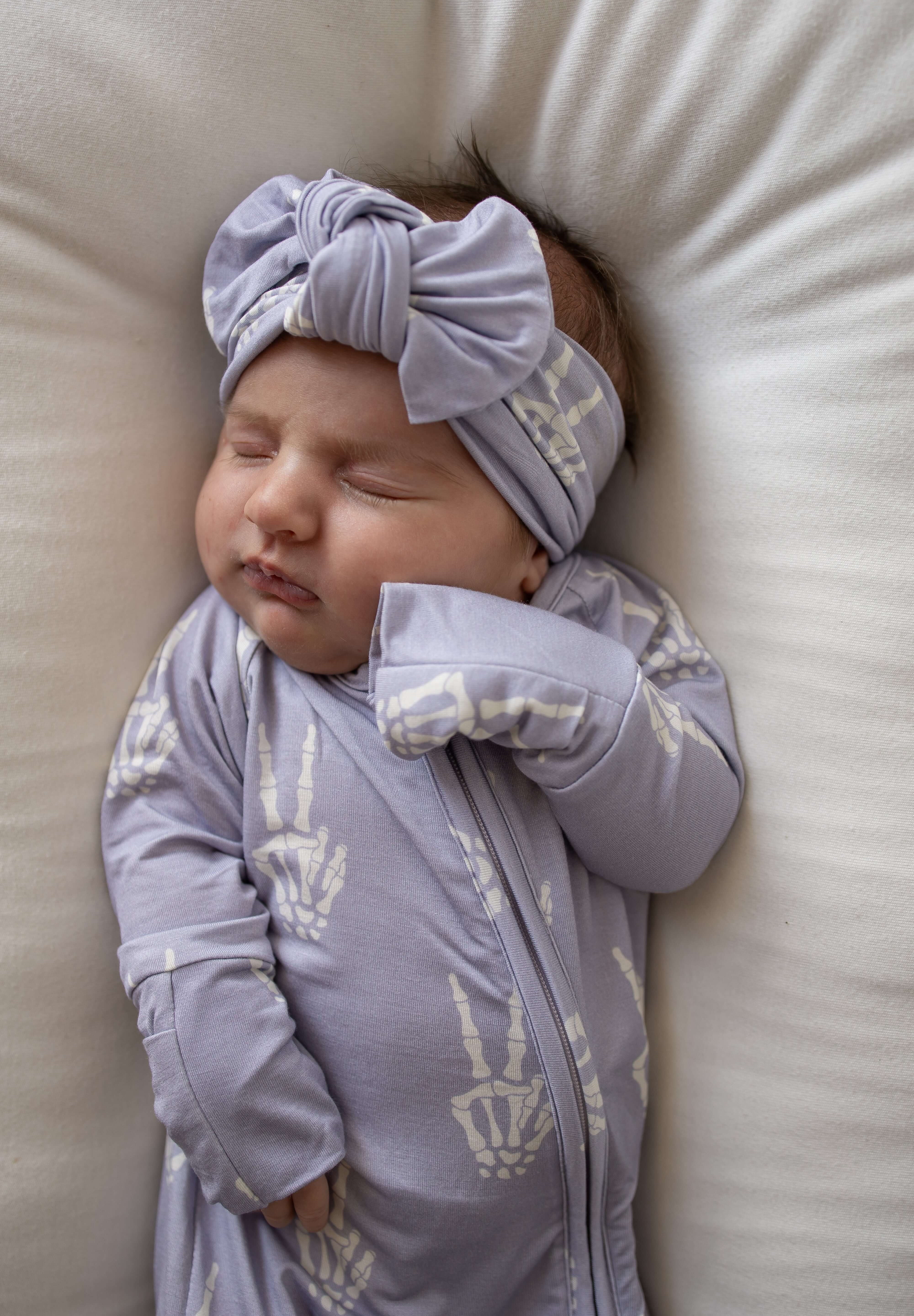 Enchanted Skelly | Bamboo Head Wrap | Discover the Bamboo Head Wrap with a stylish bow, perfect for babies and toddlers! Made from silky-soft bamboo material. | Milk & Baby