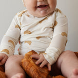 Croissants | Long Sleeve Bamboo Snapsuit | Milk & Baby