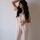 Sadie Stripe | Women's Boxy Tee Lounge Set | Milk & Baby