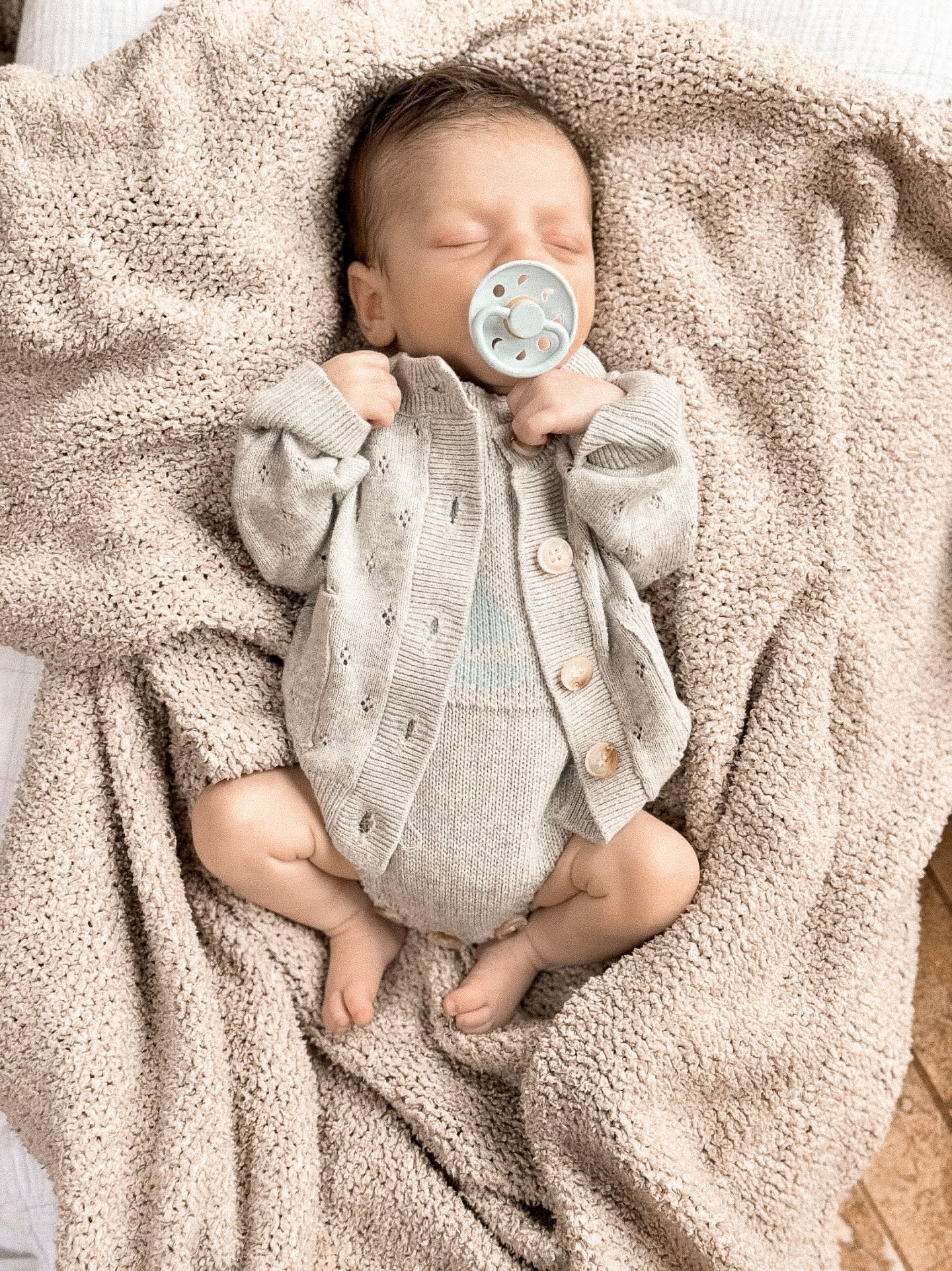 Luna + Luca Pointelle Cardigan - Heather Gray | Milk & Baby