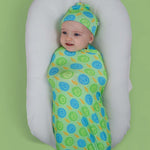 Neon Smiles Dream Swaddle &amp; Beanie | Milk & Baby
