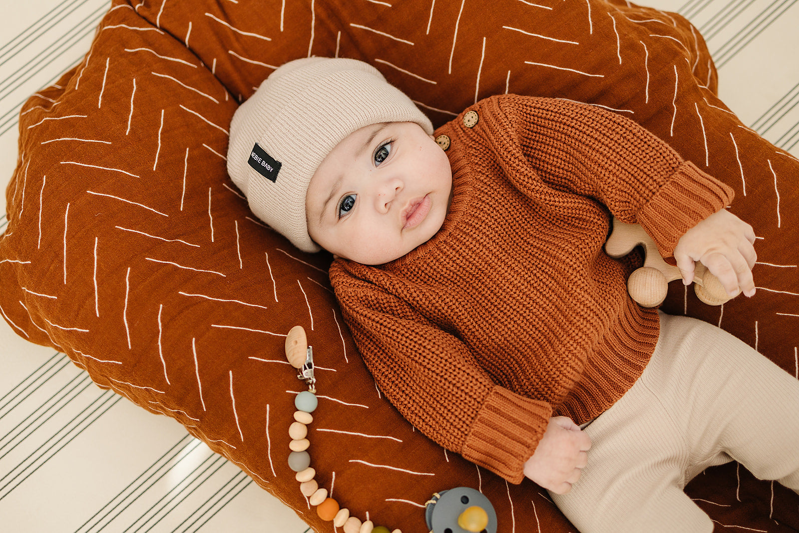 Oatmeal Mebie Baby Beanie | Milk & Baby