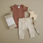 Dusty Rose Organic Cotton Ribbed Snap Bodysuit | Milk & Baby
