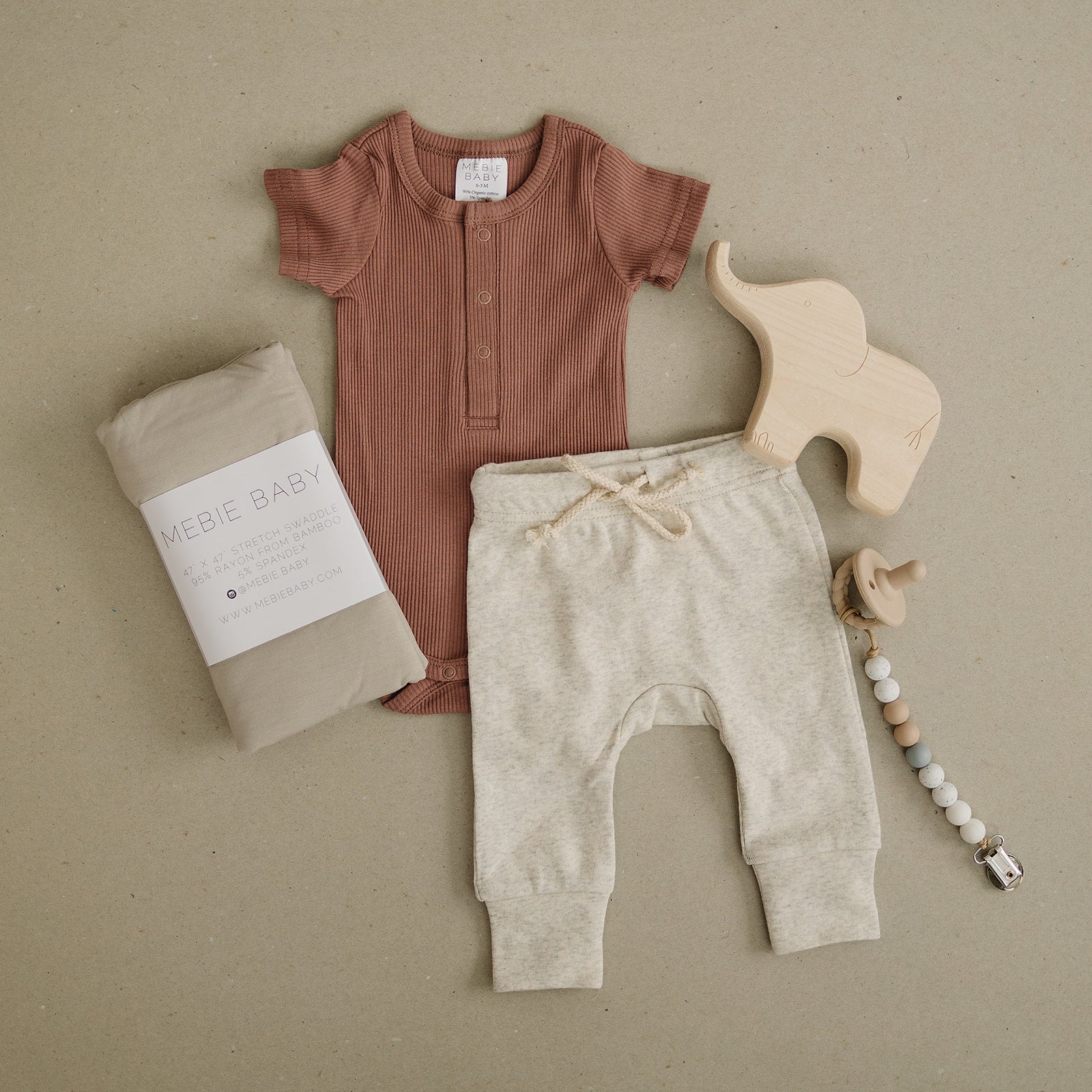 Dusty Rose Organic Cotton Ribbed Snap Bodysuit | Milk & Baby