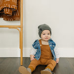 Dark Grey Mebie Baby Beanie | Milk & Baby