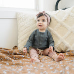 Charcoal Organic Snap Long Sleeve Ribbed Bodysuit | Milk & Baby
