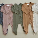 Oatmeal Bamboo Footed Zipper | Milk & Baby