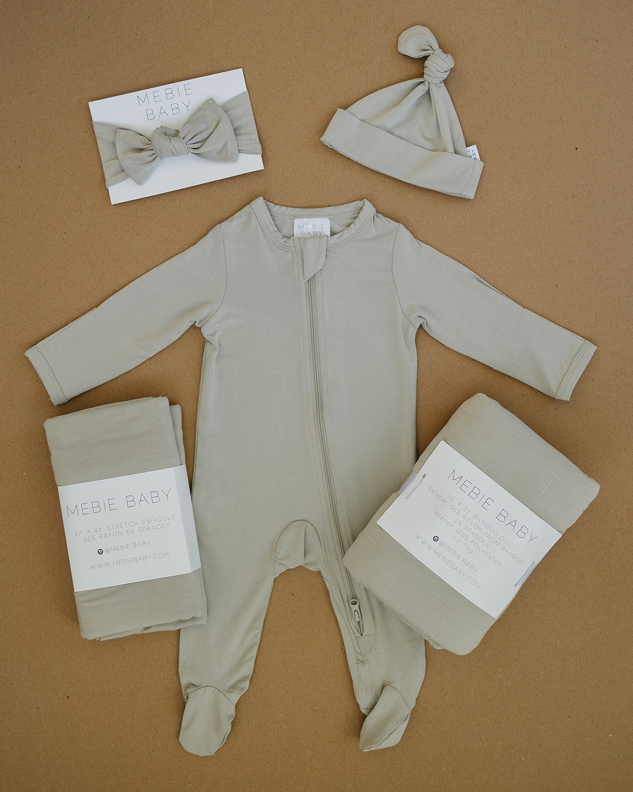 Oatmeal Bamboo Footed Zipper | Milk & Baby
