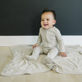 Oatmeal Bamboo Footed Zipper