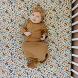 Mustard Bamboo Knot Gown | Milk & Baby