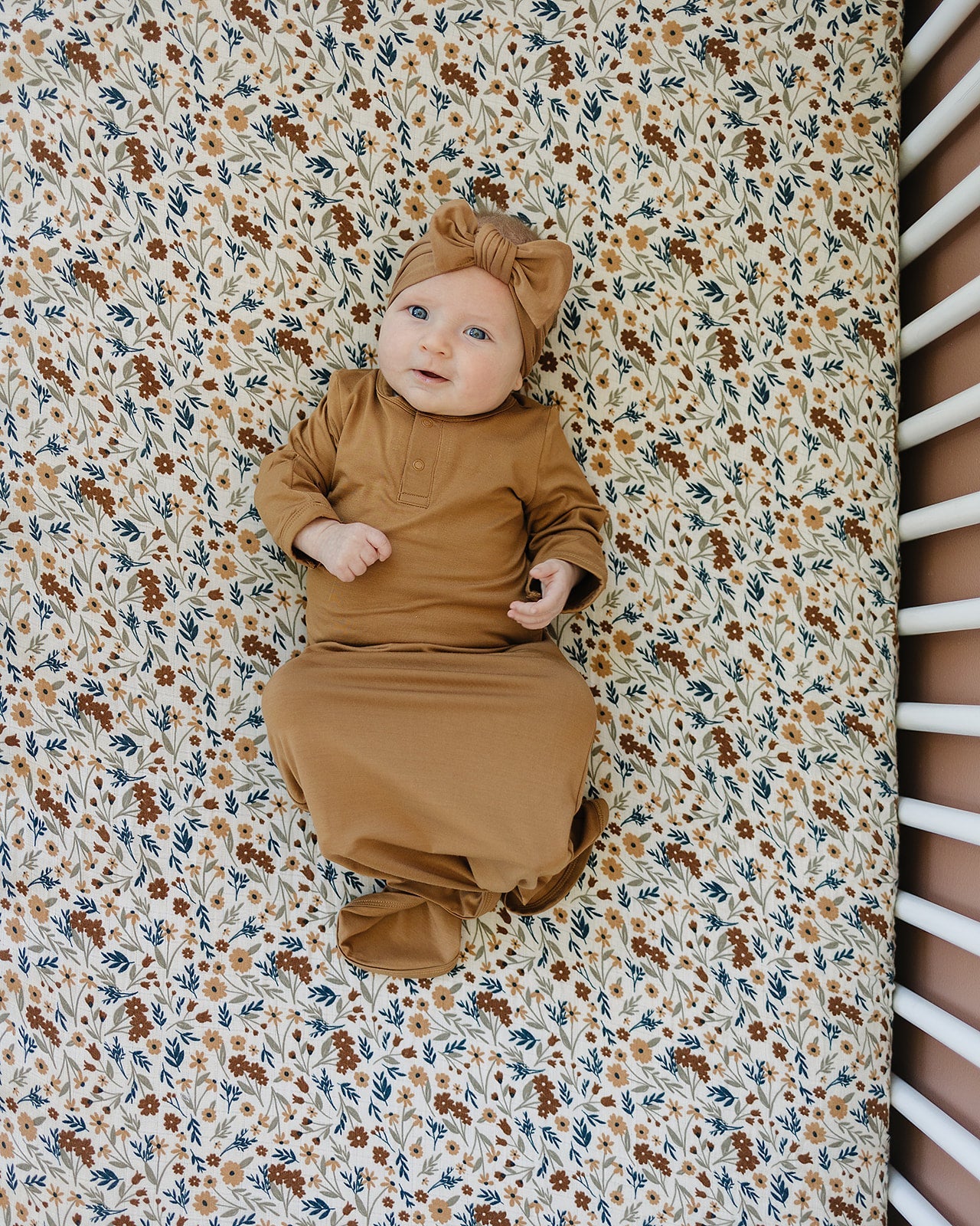 Mustard Bamboo Knot Gown | Newborn Gown - Milk & Baby