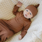 Rust Bamboo Newborn Knot Hat Milk & Baby