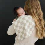 Taupe Checkered Muslin Burp Cloth | Milk & Baby