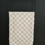 Taupe Checkered Muslin Swaddle Blanket | Milk & Baby