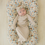 Oatmeal Organic Cotton Ribbed Head Wrap | Milk & Baby