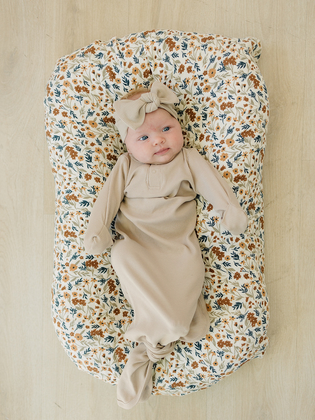 Oatmeal Organic Cotton Ribbed Head Wrap | Milk & Baby