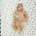 Cream Floral Muslin Crib Sheet | Milk & Baby