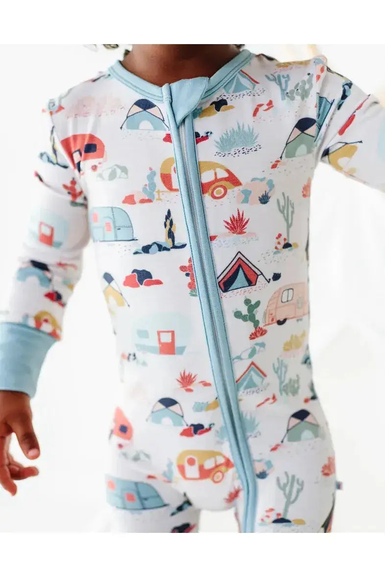 Desert Camper | Bamboo One Piece Zip Pajama | Milk & Baby