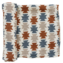 Western Aztec Muslin Swaddle Blanket | Milk & Baby