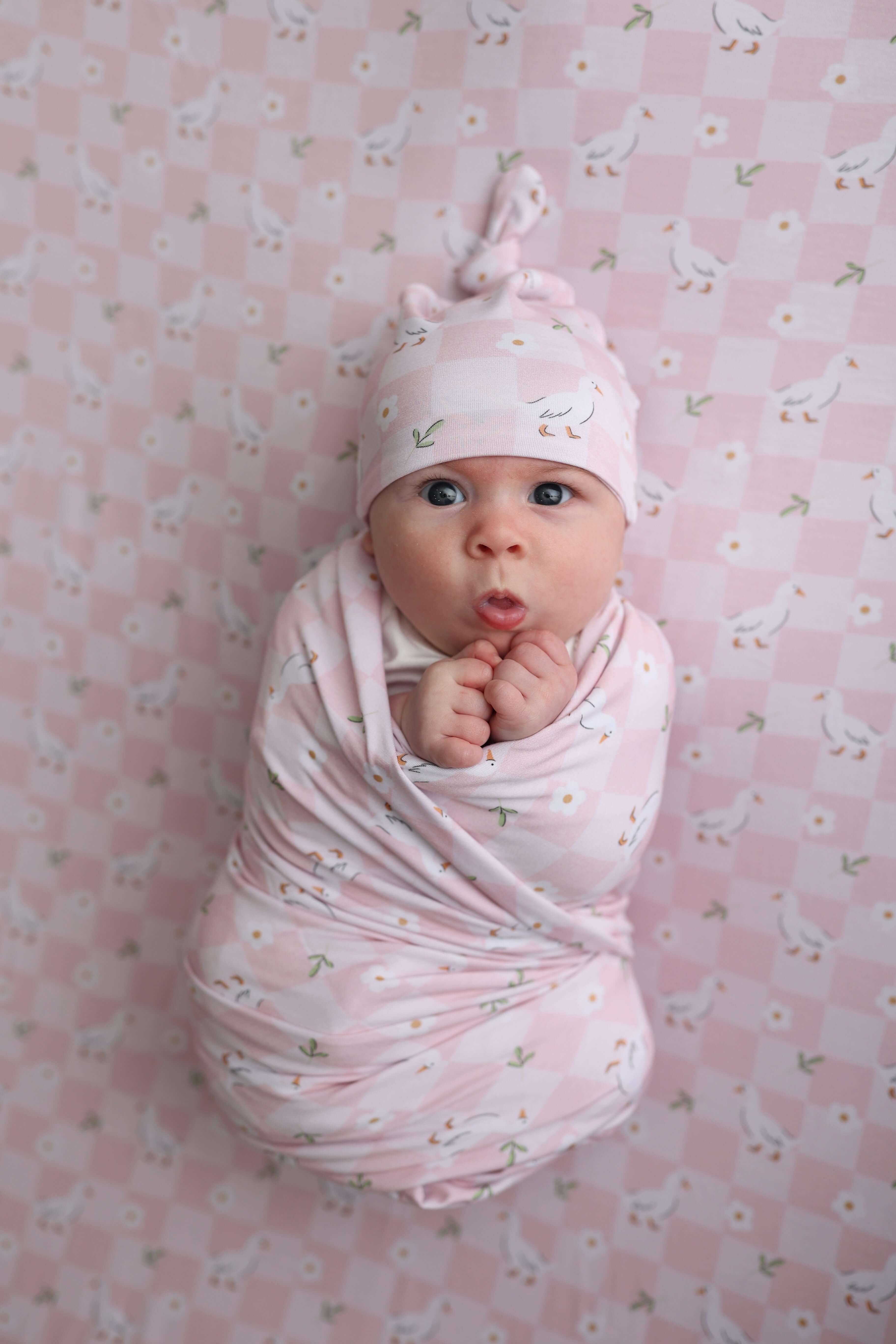 Ducks and Daisies Dream Swaddle & Beanie Set! | Milk & Baby