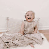 Luna + Luca Pointelle Baby Blanket | Heather Beige Milk & Baby