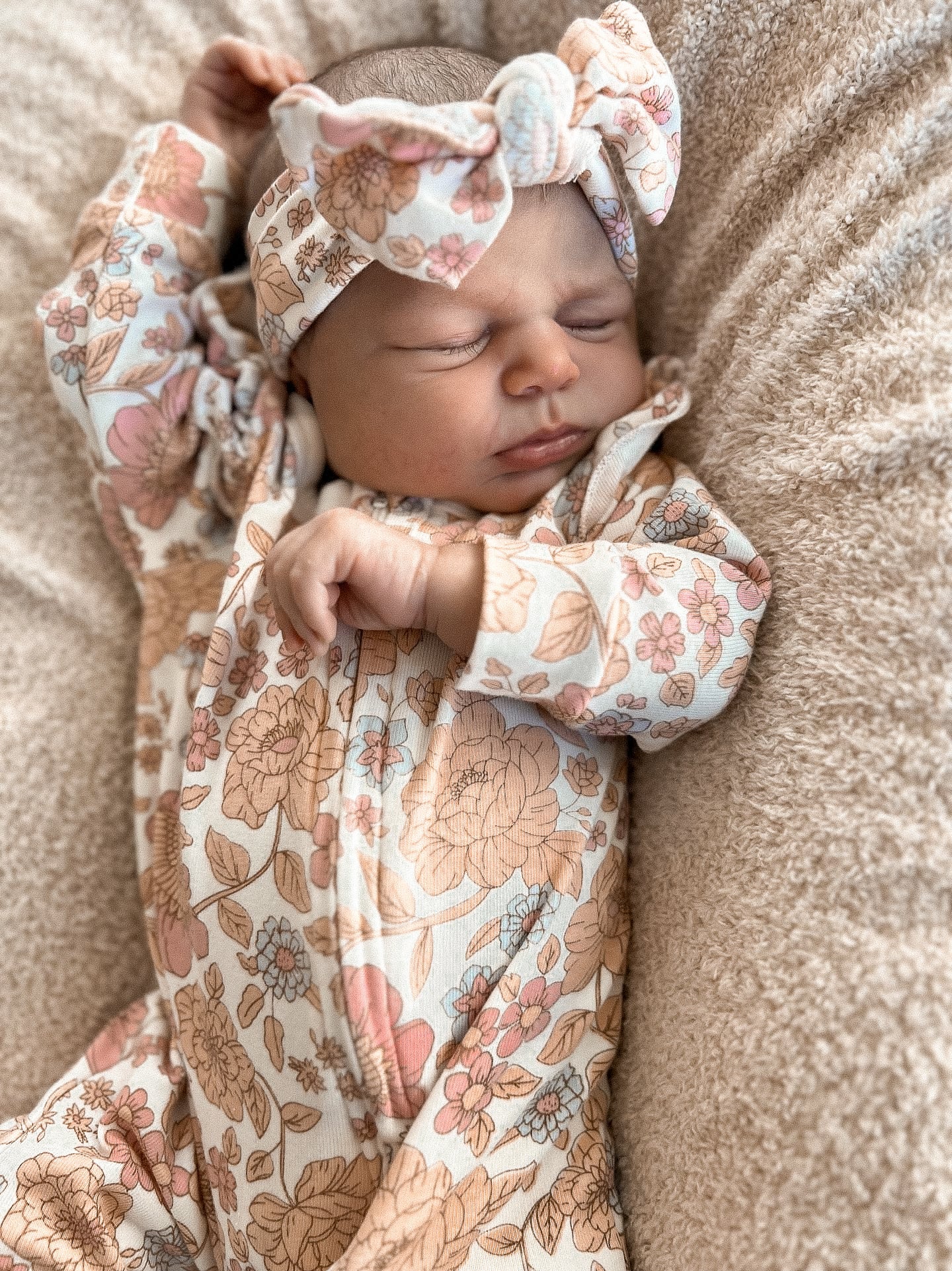 Luna + Luca Floral Jumpsuit + Bow | Milk & Baby