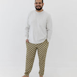Sage Check  | Adult Jogger