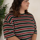 Holiday Stripe | Women's Boxy Tee Lounge Set
