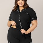 Clea Bamboo Short Sleeve Pajama Set | Black | Milk & Baby