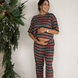 Holiday Stripe | Women's Boxy Tee Lounge Set