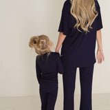 Blueberry Ribbed | Short Sleeve Bamboo Women's Lounge Set |