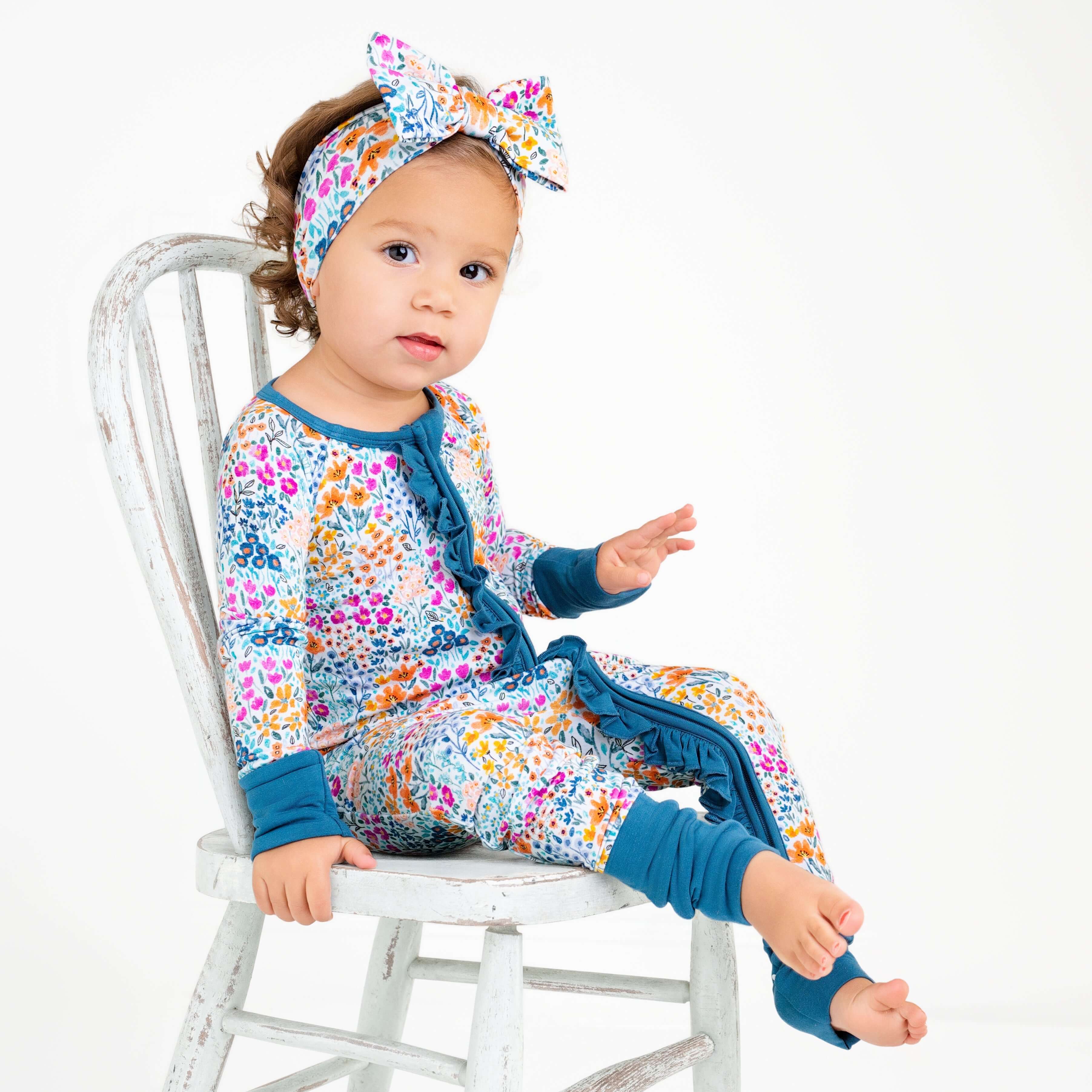 Whispering Wildflowers Ruffle Romper | Milk & Baby