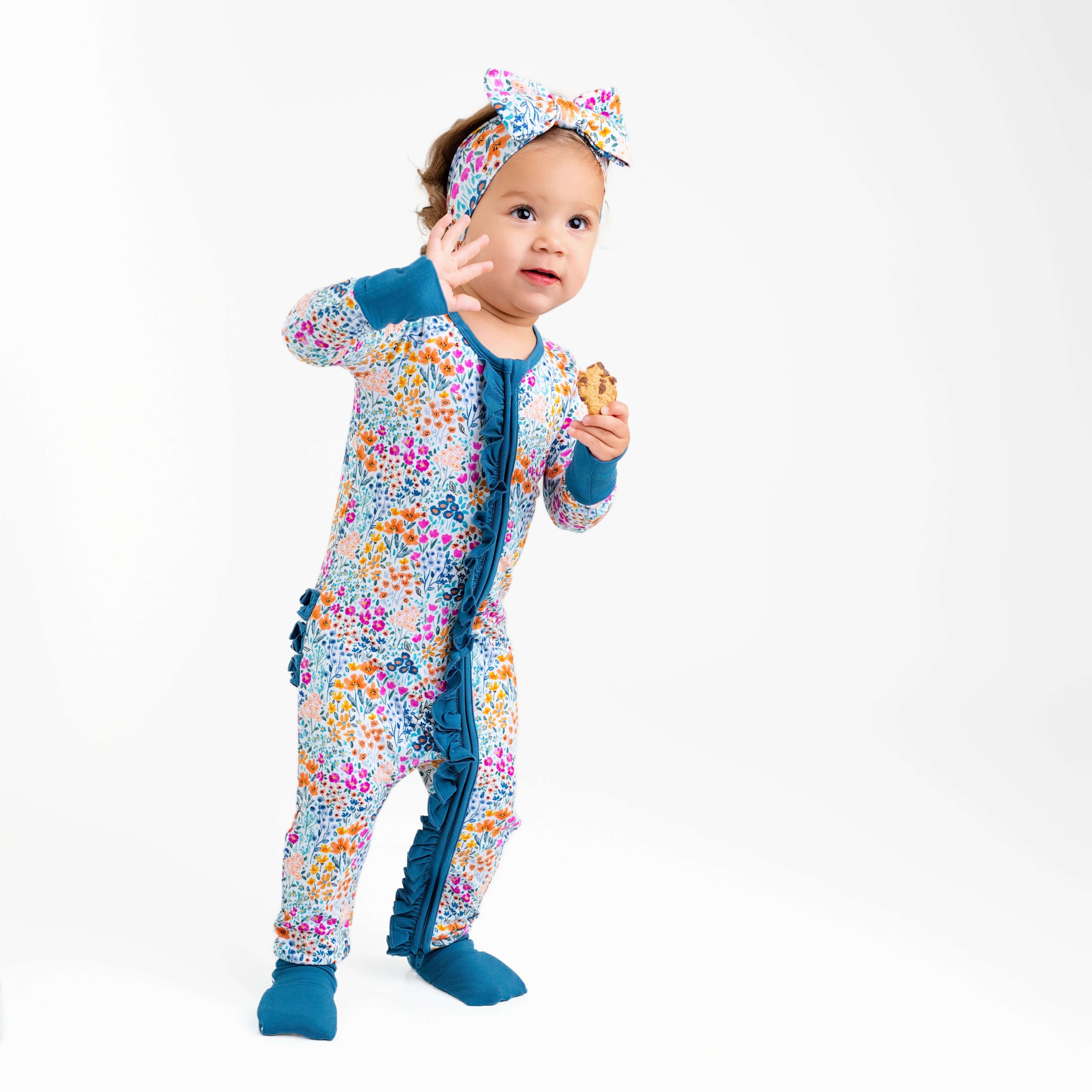 Whispering Wildflowers Ruffle Romper | Milk & Baby
