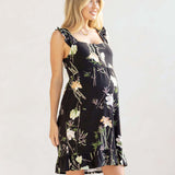 Grace Labor & Nursing Nightgown | Black Floral | Milk & Baby